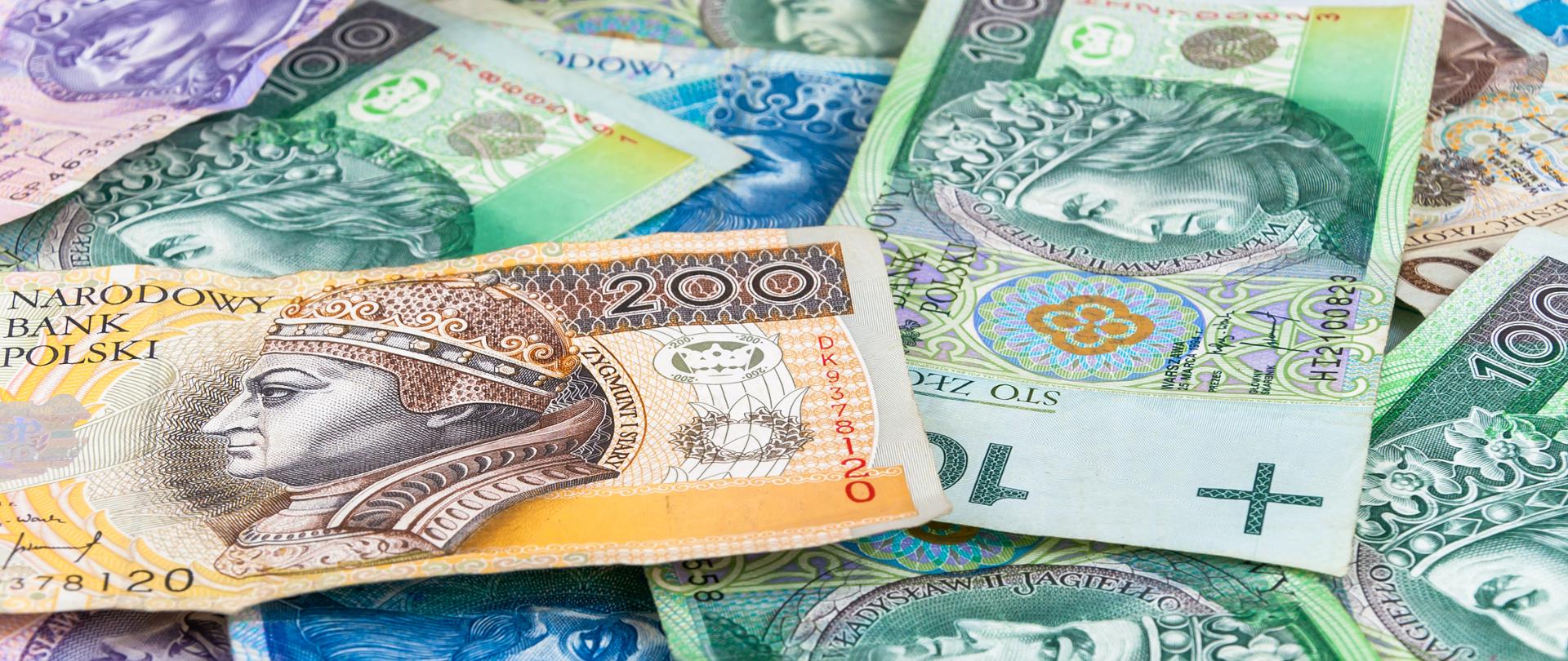 Background made of polish banknotes (polish zloty)