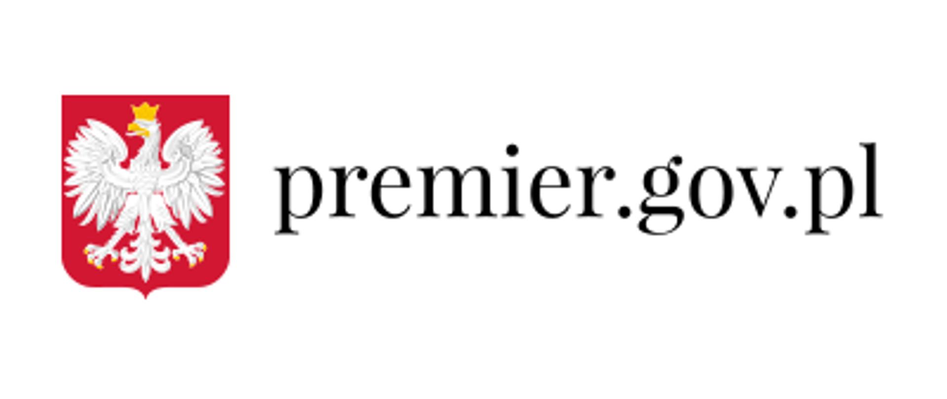 Godło Polski oraz napis premier.gov.pl