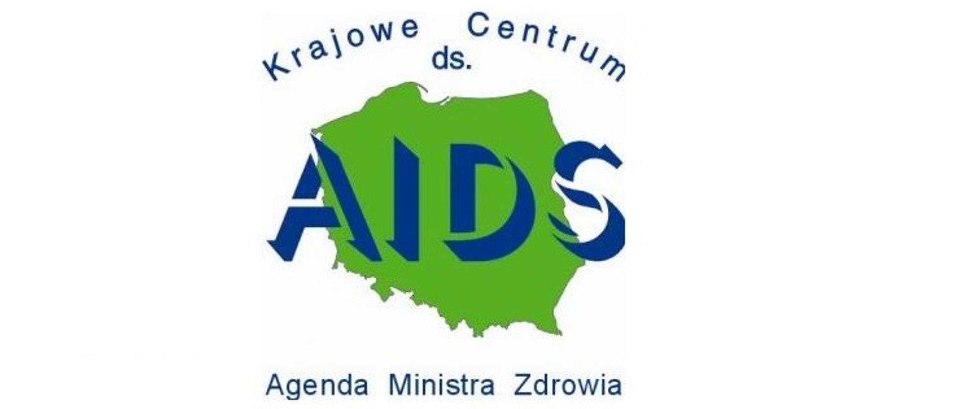 Grafika przedstawia logo Krajowego Centrum ds. AIDS