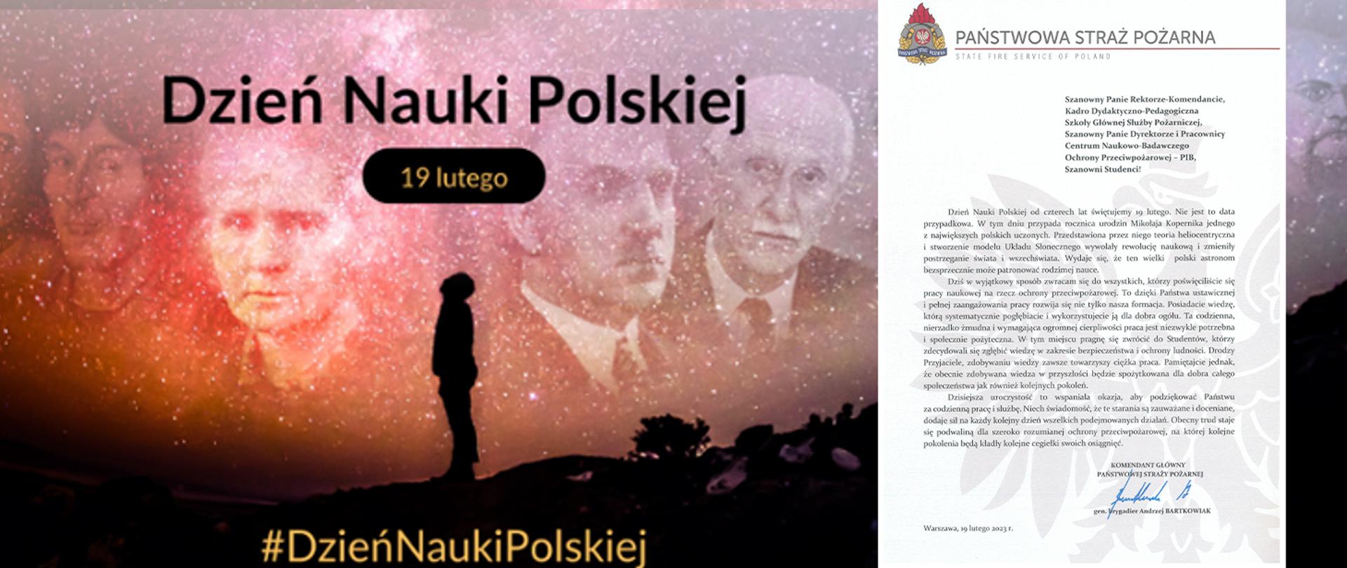 Życzenia Komendanta Głównego z okazji Dnia Nauki Polskiej