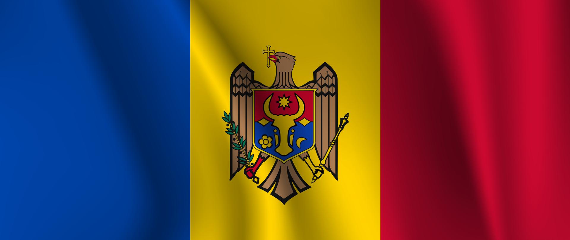 3D Waving Flag of Moldova
