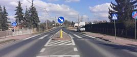 Przejście dla pieszych droga krajowa nr 15 na odcinku Zduny - Krotoszyn.