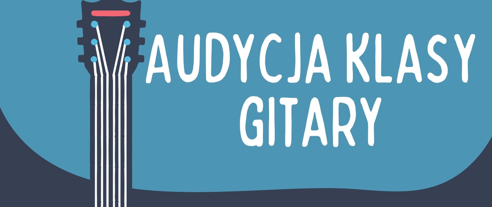 Na górze plakatu znajduje duży napis białą czcionką o treści "Audycja klasy gitary". W środku plakatu zawarta jest informacja, że koncert odbędzie się 9 listopada 2023r., o godz. 17:00 w sali kameralnej. Poniżej, mniejszą czcionką napisane jest, że wystąpią uczniowie klasy gitary mgr Pawła Kalicińskiego.
Na samym dole plakatu znajduje się pełna nazwa szkoły "Państwowa Szkoła Muzyczna I st. im. Jerzego Hellera w Głuchołazach". Plakat składa się głównie z trzech kolorów. Na górze jest to kolor jasnoniebieski, w środku granatowy, a na dole jasnoczerwony. Z lewej strony plakatu przez całą jego wysokość widnieje gitara klasyczna w trzech głównych, wcześniej wymienionych barwach. Na pudle gitary znajduje się zaokrąglony napis o treści "Zapraszamy"