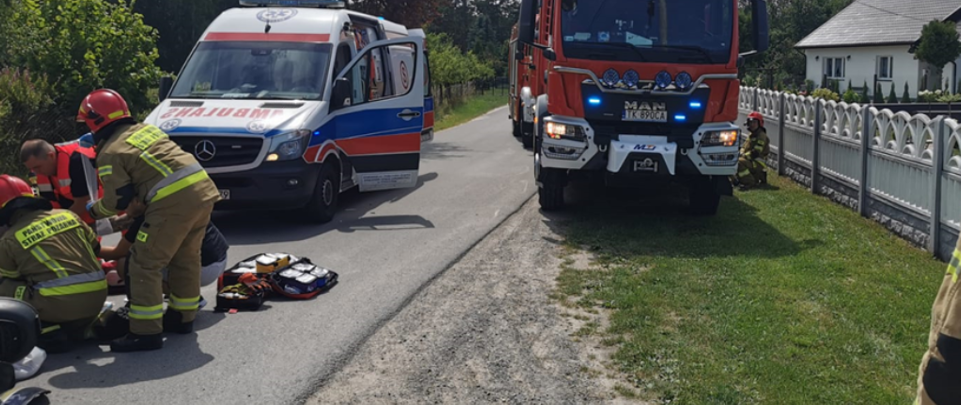 Działania ratownicze w miejscowości Staszów