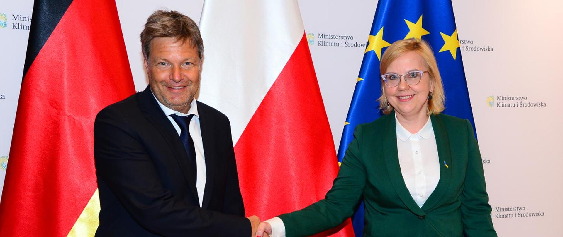 The Minister of Climate and Environment, Anna Moskwa and the Vice-Chancellor, Minister of Economy and Climate Protection of the Federal Republic of Germany, Robert Habeck 