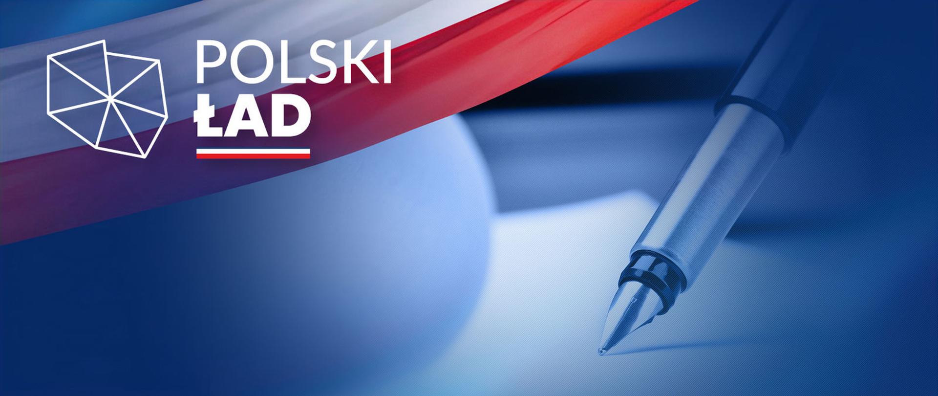 Pióro i logo Polski Ład.