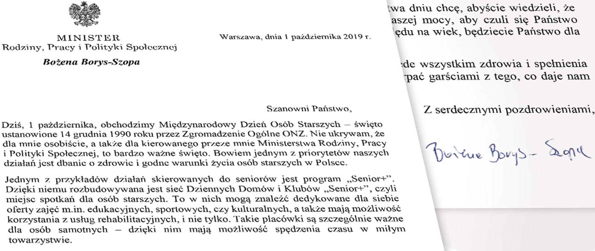 list do seniorów