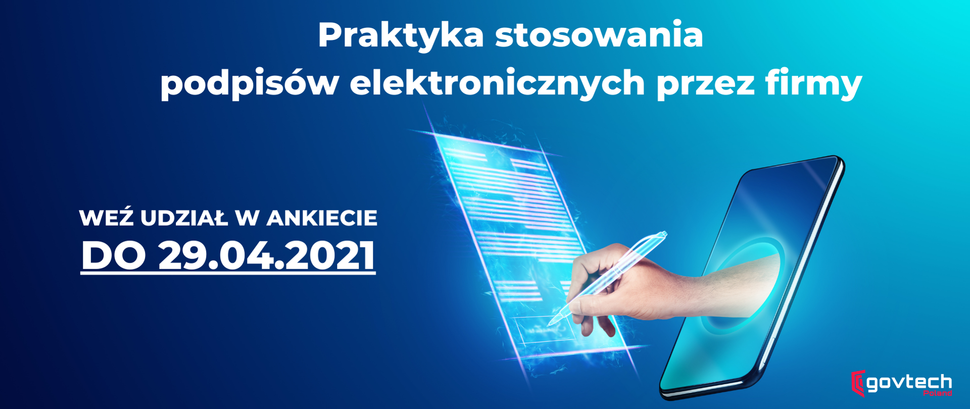 Zaproszenie do ankiety o podpisach elektronicznych do 29.04.2021 r. 