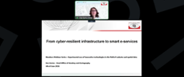 Dyrektor Departamentu Strategii i Współpracy Zagranicznej Ewa Surma podczas prezentacji na webinarze EuroGeographics 