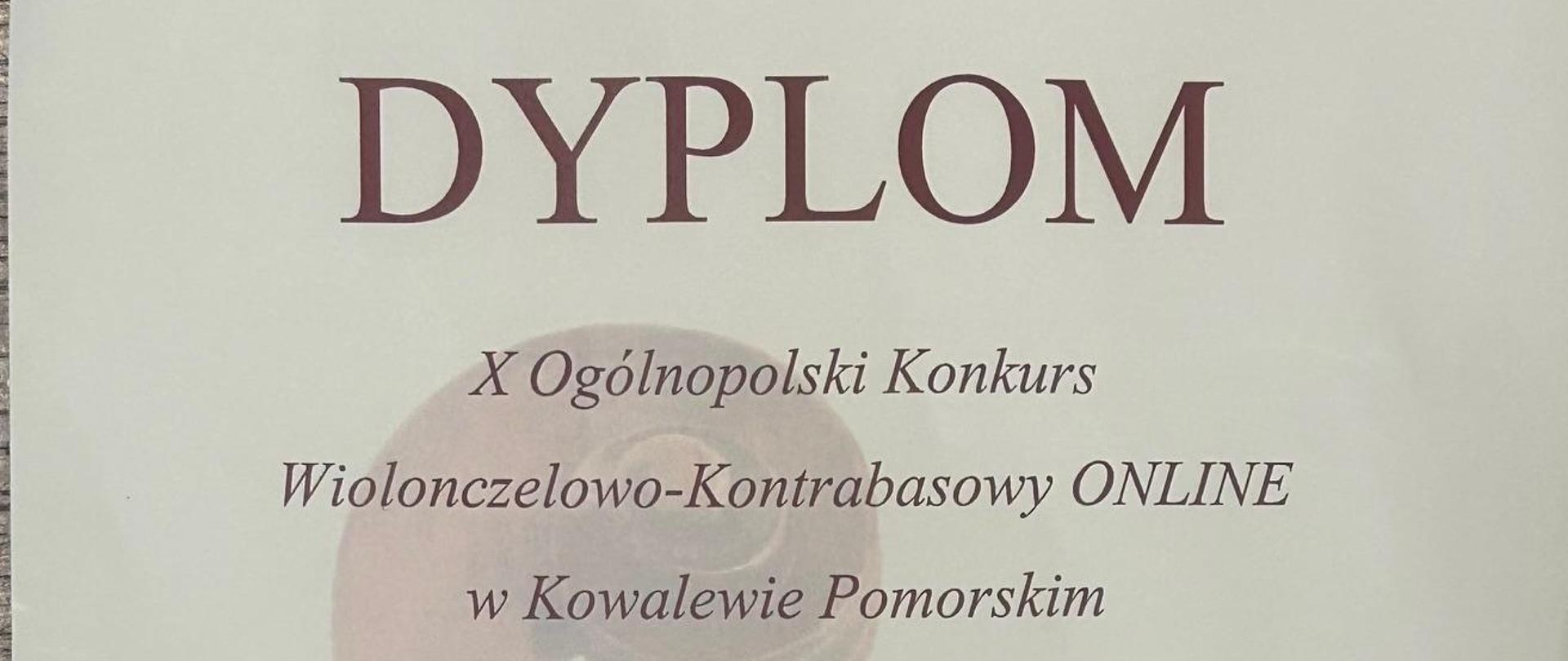 X Ogólnopolski Konkurs Wiolonczelowo-Kontrabasowy ONLINE w Kowalewie Pomorskim