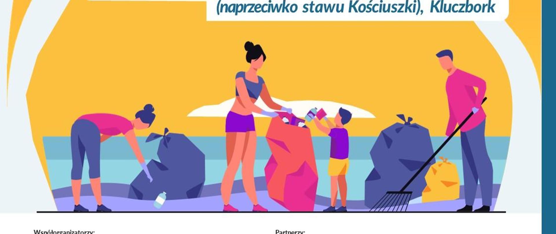 Plakat dot. wydarzenia mającego na celu sprzątanie Starej Stobrawy w Kluczborku