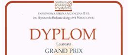 Dyplom laureata Grand Prix