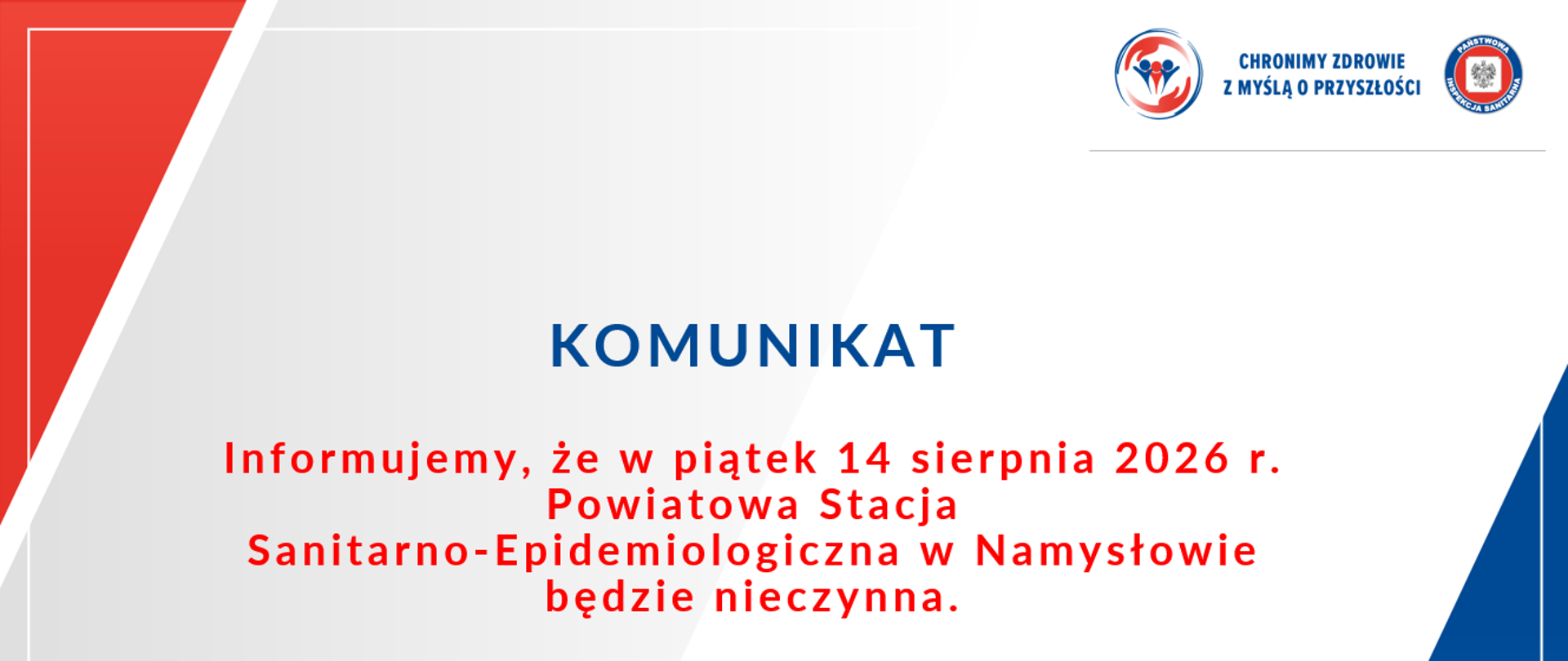 Komunikat 14.08.2026