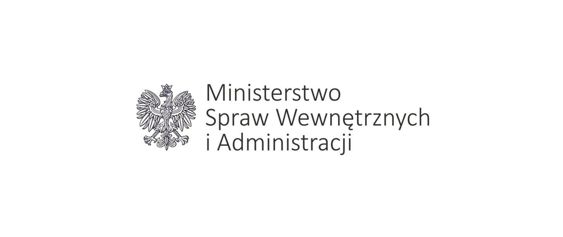 Zdjęcie przedstawia logo Ministerstwa Spraw Wewnętrznych i Administracji