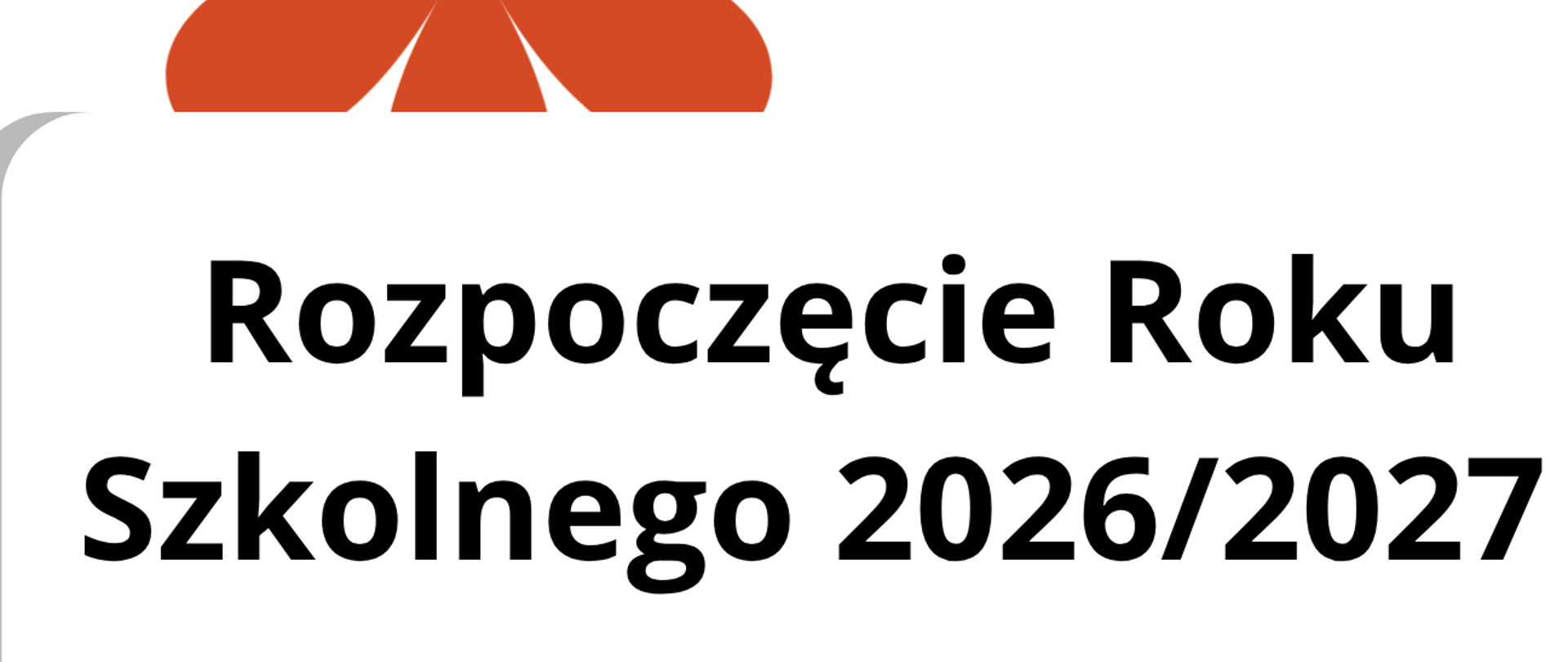 Plakat z informacją o rozpoczęciu roku szkolnego w kolorze czarnym i granatowym. Bo bokach kolorowe pasy.