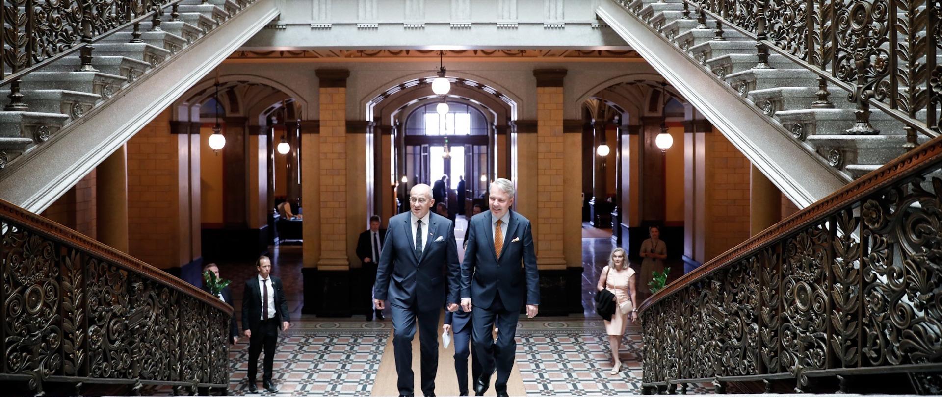 The Ministers of Foreign Affairs of Poland and Finland, Zbigniew Rau and Pekka Haavisto