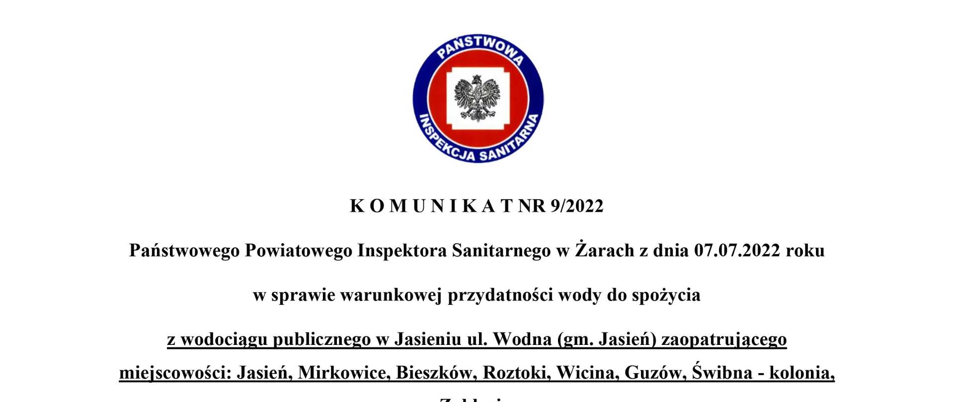 Komunikat nr 9 z 2022