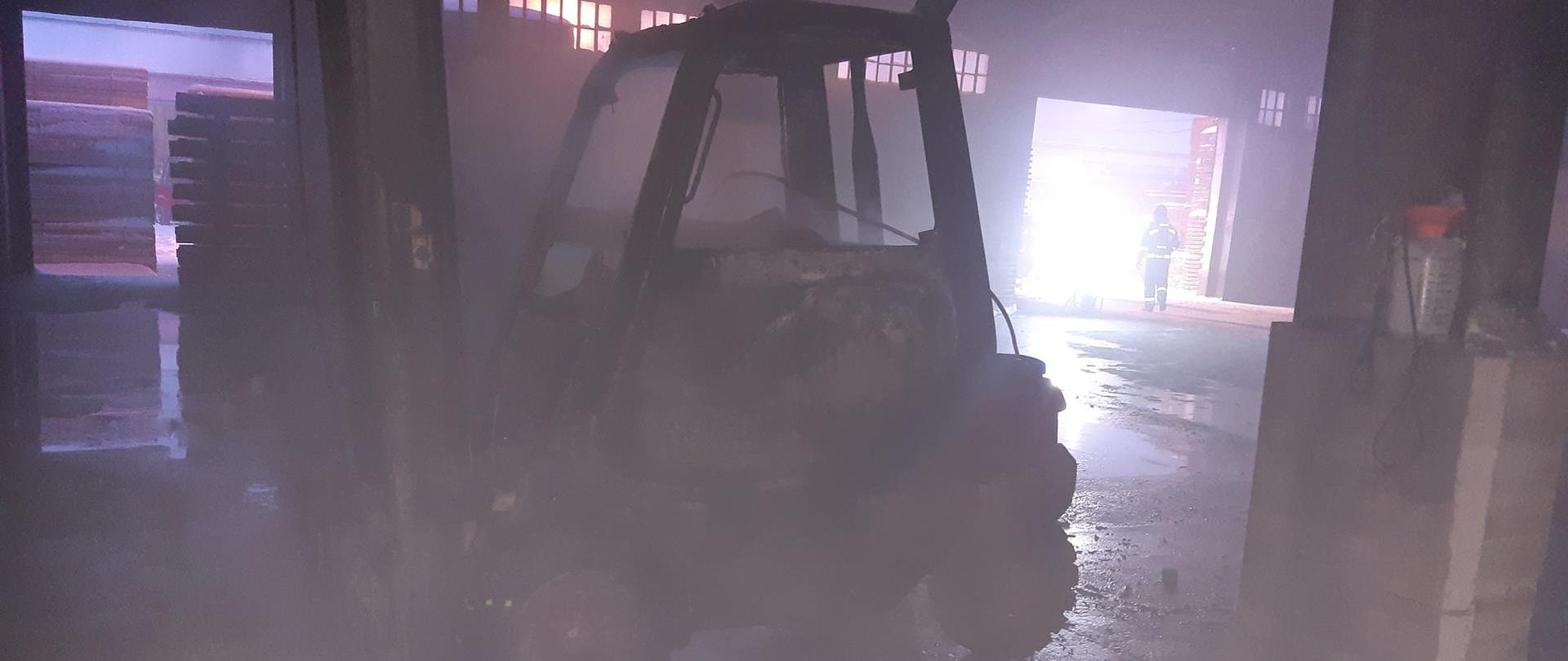 Pożar wózka widłowego