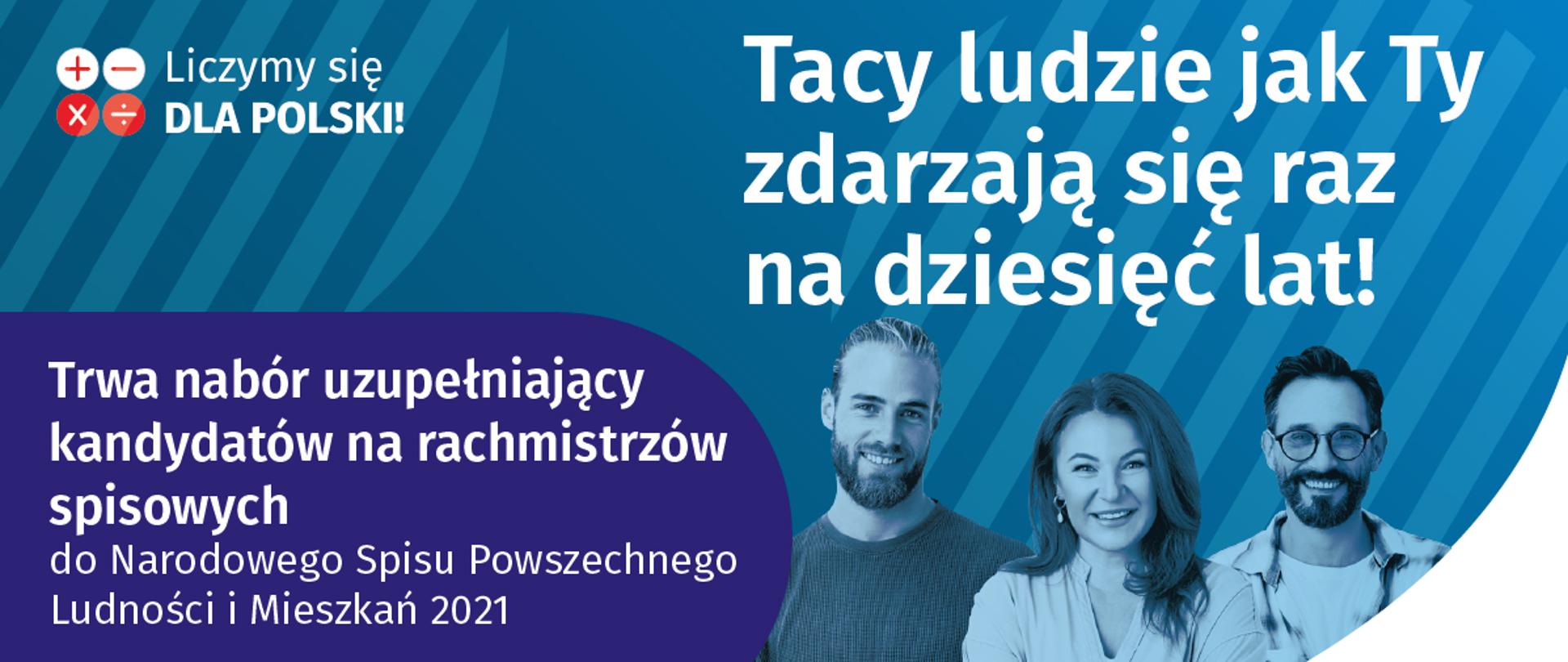 Zdjęcie przedstawia plakat zawierający informacje dotyczące naboru na rachmistrzów.