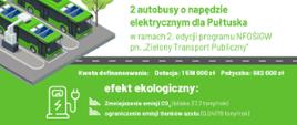Plansza informacyjna 2 autobusy o napędzie elektrycznym dla Pułtuska