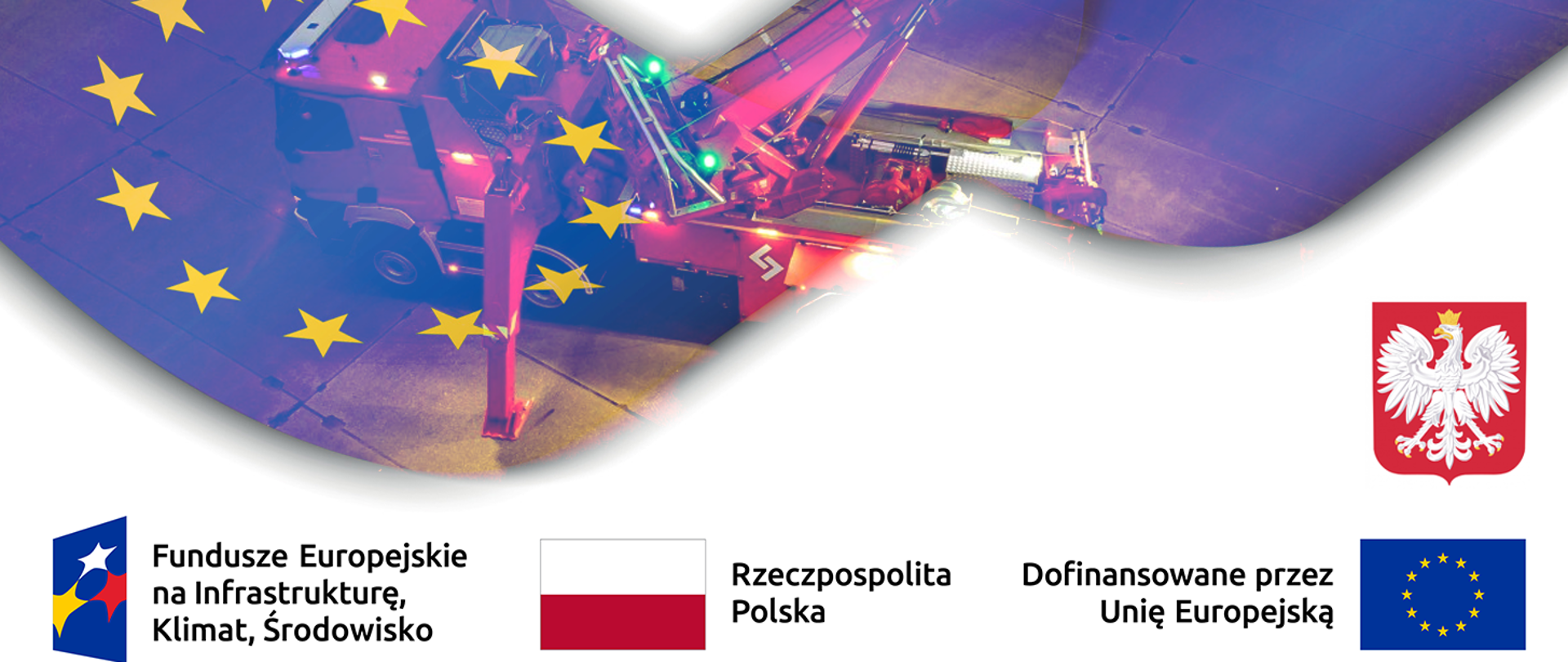 Logo funduszy europejskich, flaga RP, flaga Unii Europejskiej i flaga unii europejskiej, godło Rzeczpospolitej Polskiej.