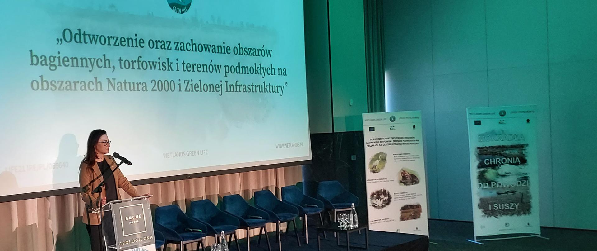 Wiceminister Małgorzata Golińska na konferencji inauguracyjnej programu Wetlands Green Life
