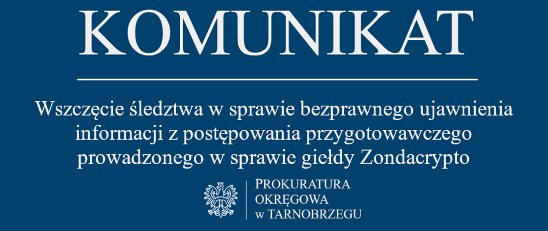Komunikat Rzecznika Prasowego z dnia 25 września 2026 r. wszczęcie śledztwa w sprawie bezprawnego ujawnienia informacji z postępowania przygotowawczego prowadzonego w sprawie giełdy Zondacrypto