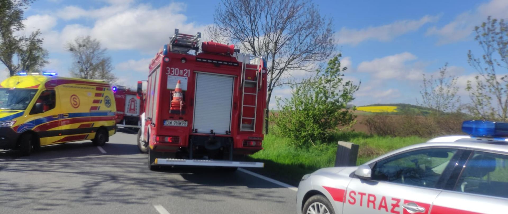 Wypadek autobusu na drodze krajowej nr 8 