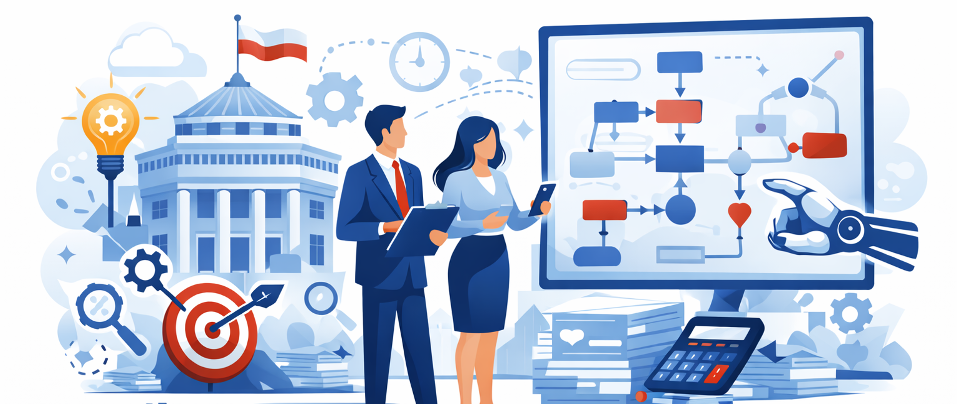 urzędnicy patrzą na model