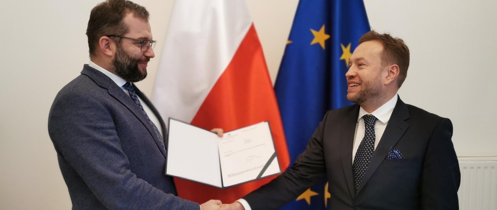 Minister Grzegorz Puda i Tomasz Kot
