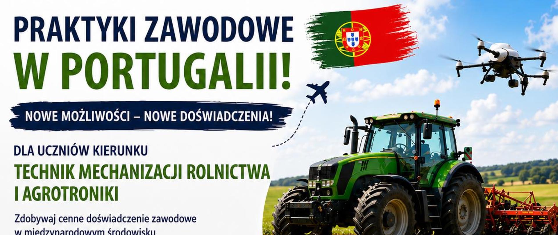 Plakat dotyczący praktyk zawodowych w Portugalii