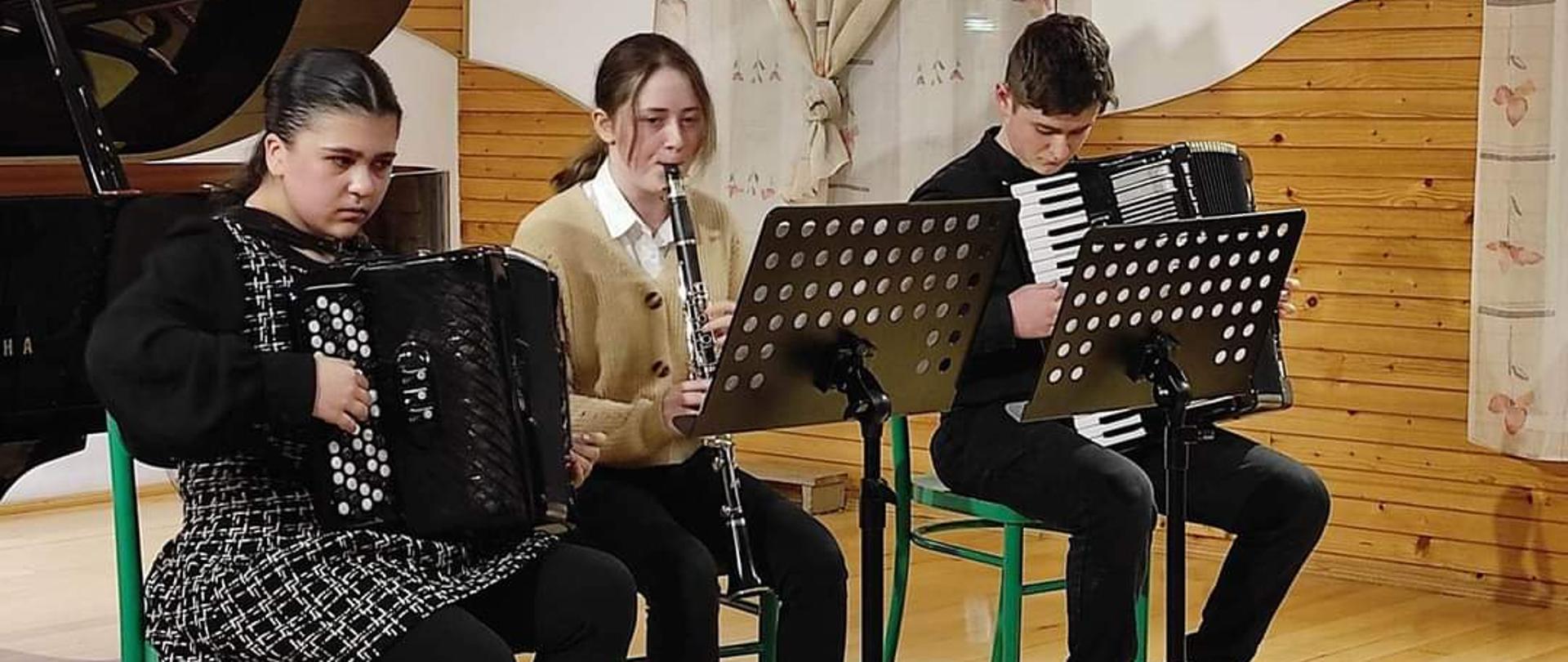 zdjęcie przedstawiające trio akordeonowo - klarnetowe