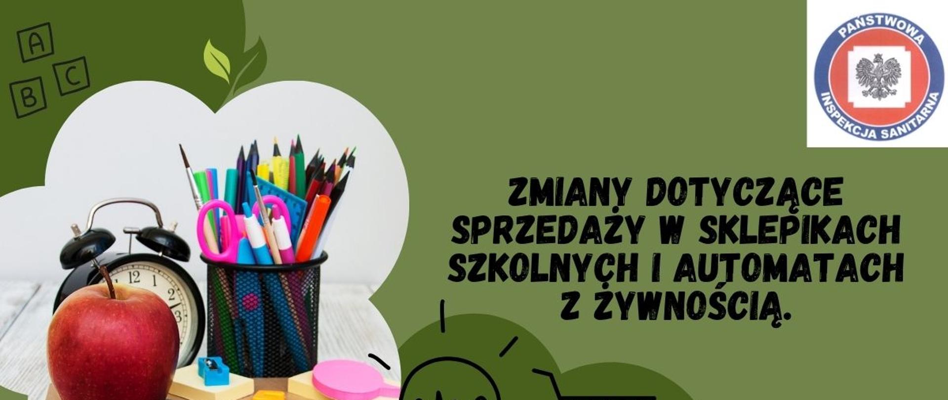 Baner - zmiany dotyczące sprzedaży w sklepikach szkolnych i automatach z żywnością