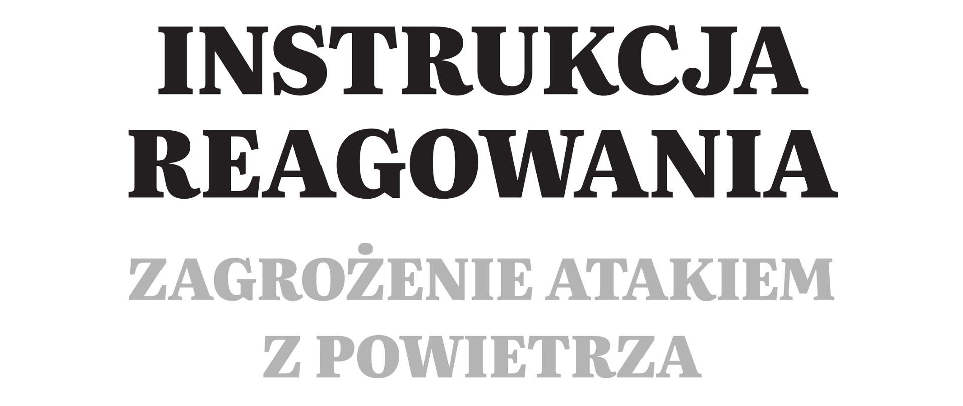 Pierwsza strona poradnika , instrukcji reagowania na zagrożenie atakiem z powietrza