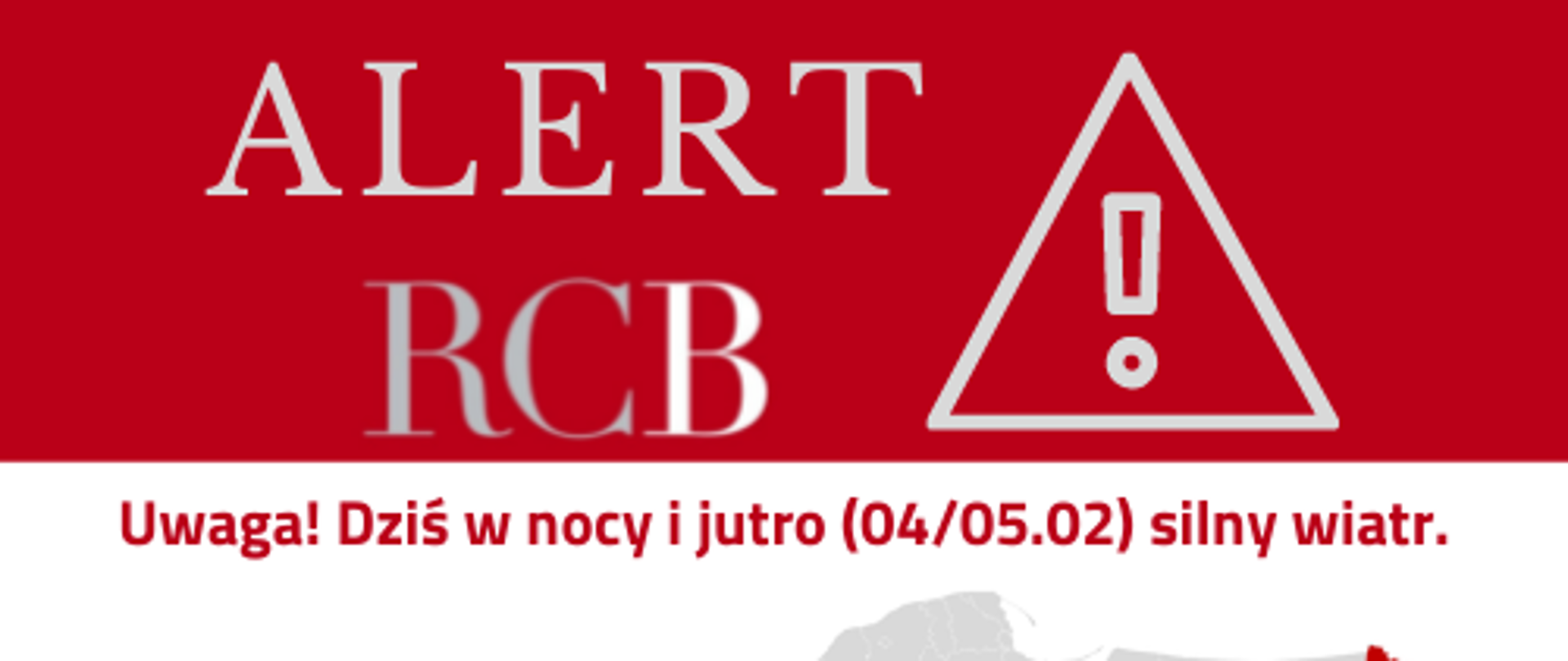 Alert RCB o silnych podmuchach wiatru w dniach 4/5.02.2022. Zostań w domu jeśli możesz