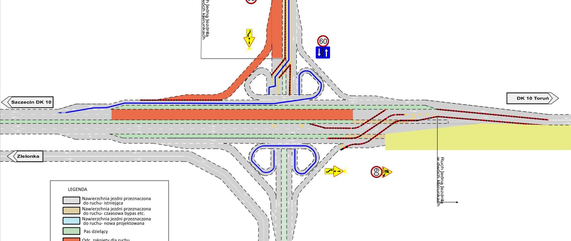 Zmiana organizacji ruchu na węźle Bydgoszcz Południe od 4.06.2025