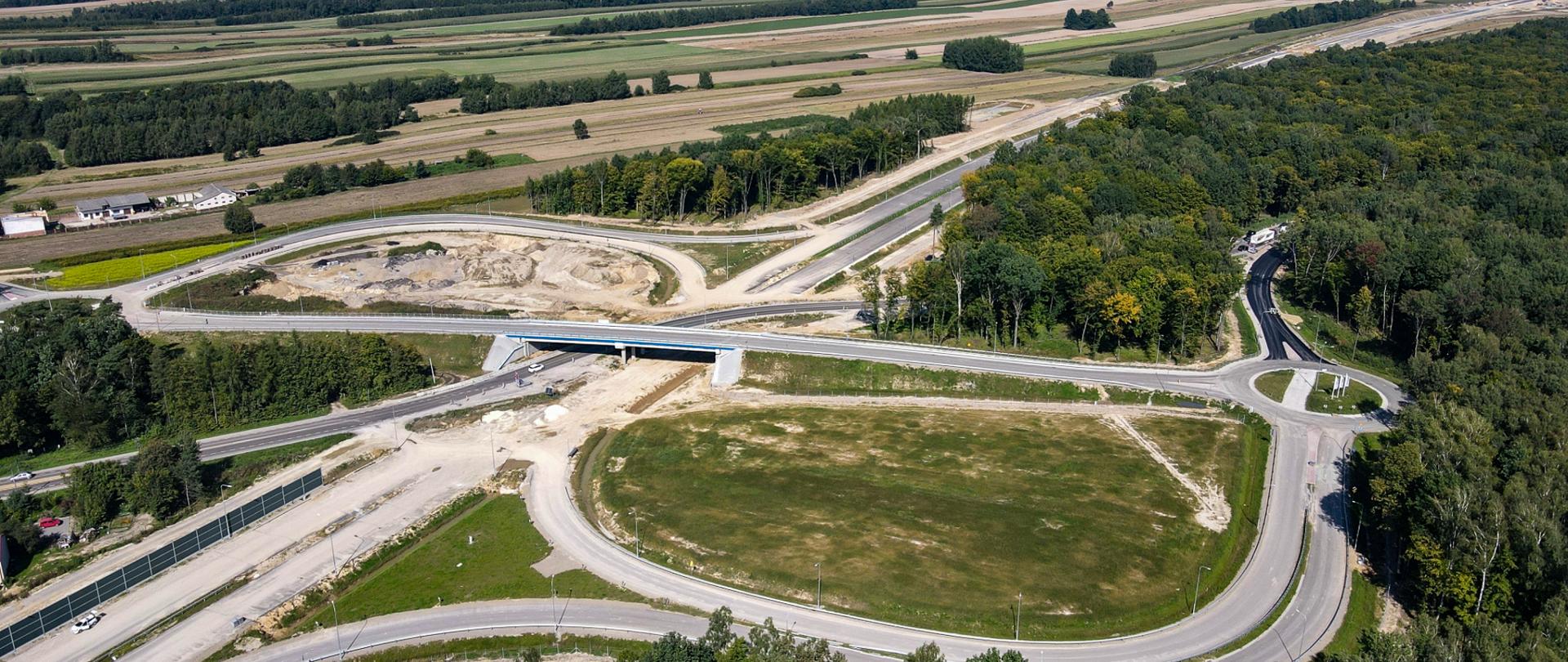 S19 obwodnica Kraśnika, widok na węzeł Kraśnik Północ