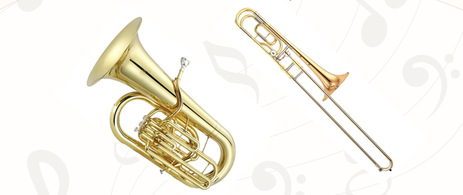 Plakat zawiera informację, że audycja klasy tuby i puzonu odbędzie się 1 grudnia 2025 r o godzinie 18:30. na plakacie widzimy złotą tubę i puzon wraz z nutami