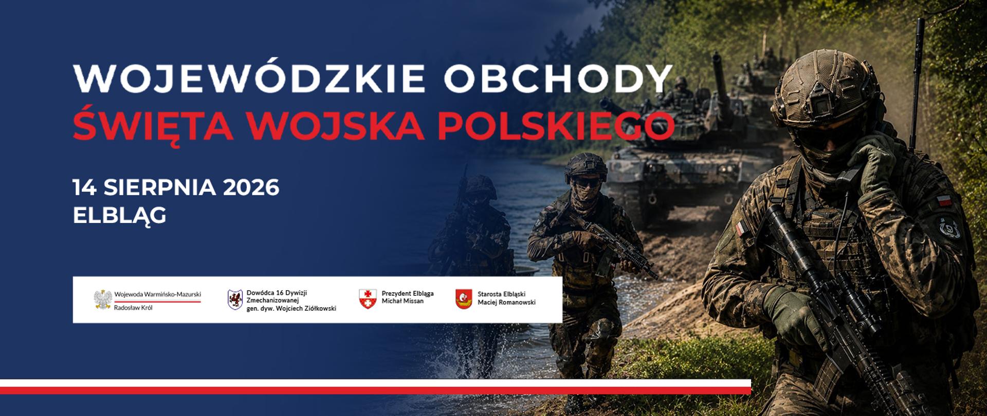 Plakat z tytułem wydarzenia, po prawej stronie zdjęcie żołnierzy w akcji 