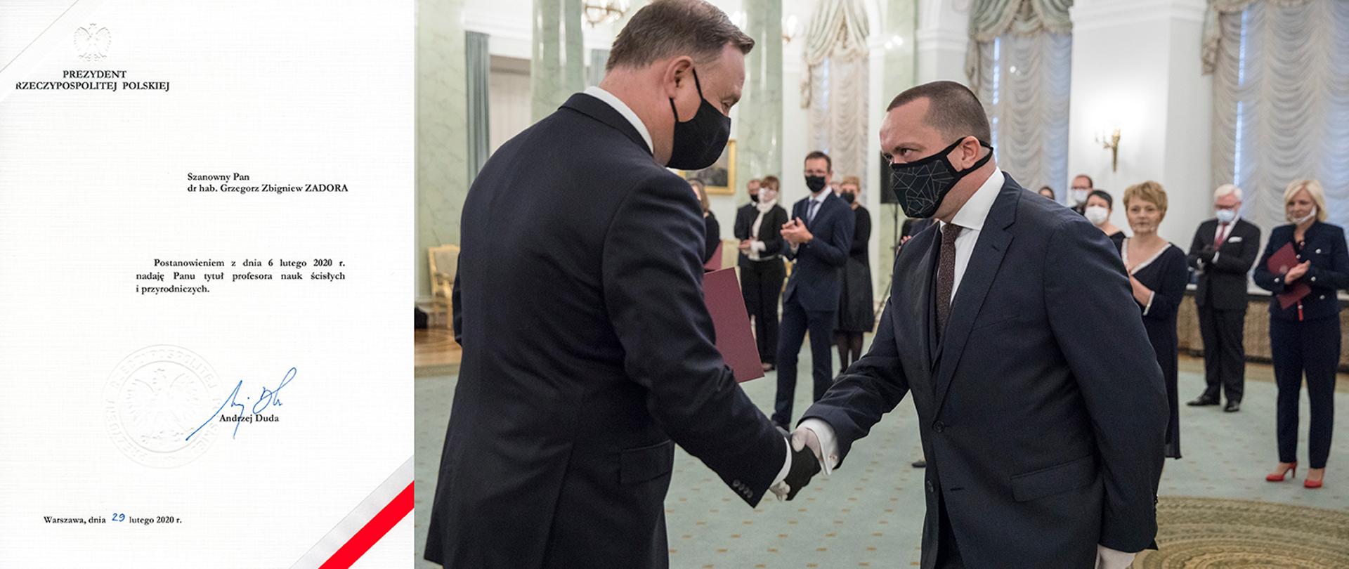 Warszawa, 29/09/2020. Prezydent Rzeczypospolitej Polskiej Andrzej Duda wreczyl akty nominacyjne nauczycielom akademickim oraz pracownikom nauki i sztuki. Fot. Krzysztof Sitkowski / KPRP 