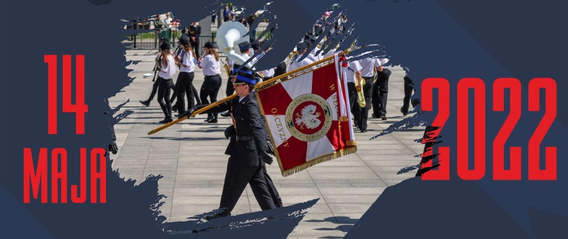 plakat przedstawiający plan uroczystości obchodów dnia strażaka 2022