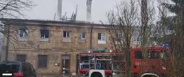 Pożar budynku mieszkalnego w kompleksie pałacowo-klasztornym w Lubiążu