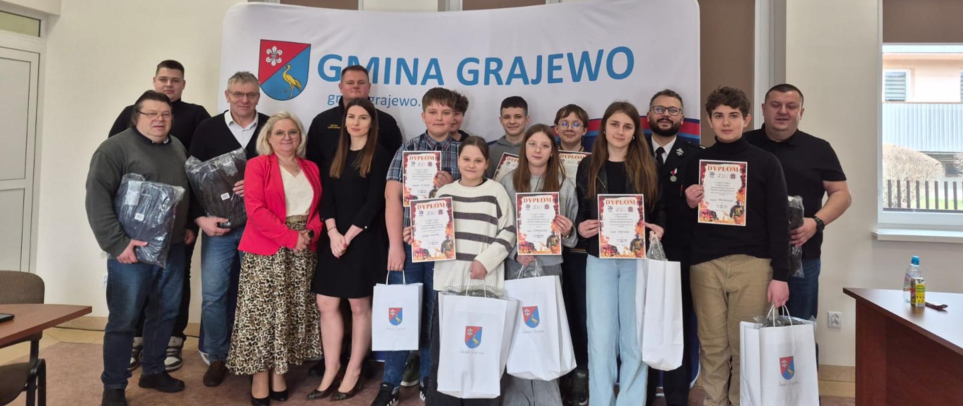 Etapy gminne Ogólnopolskiego Turnieju Wiedzy Pożarniczej „Młodzież Zapobiega Pożarom” w Radziłowie i Gminie Grajewo