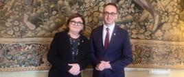 Minister infrastruktury Dariusz Klimczak z unijną komisarz ds. transportu Adiną Vălean