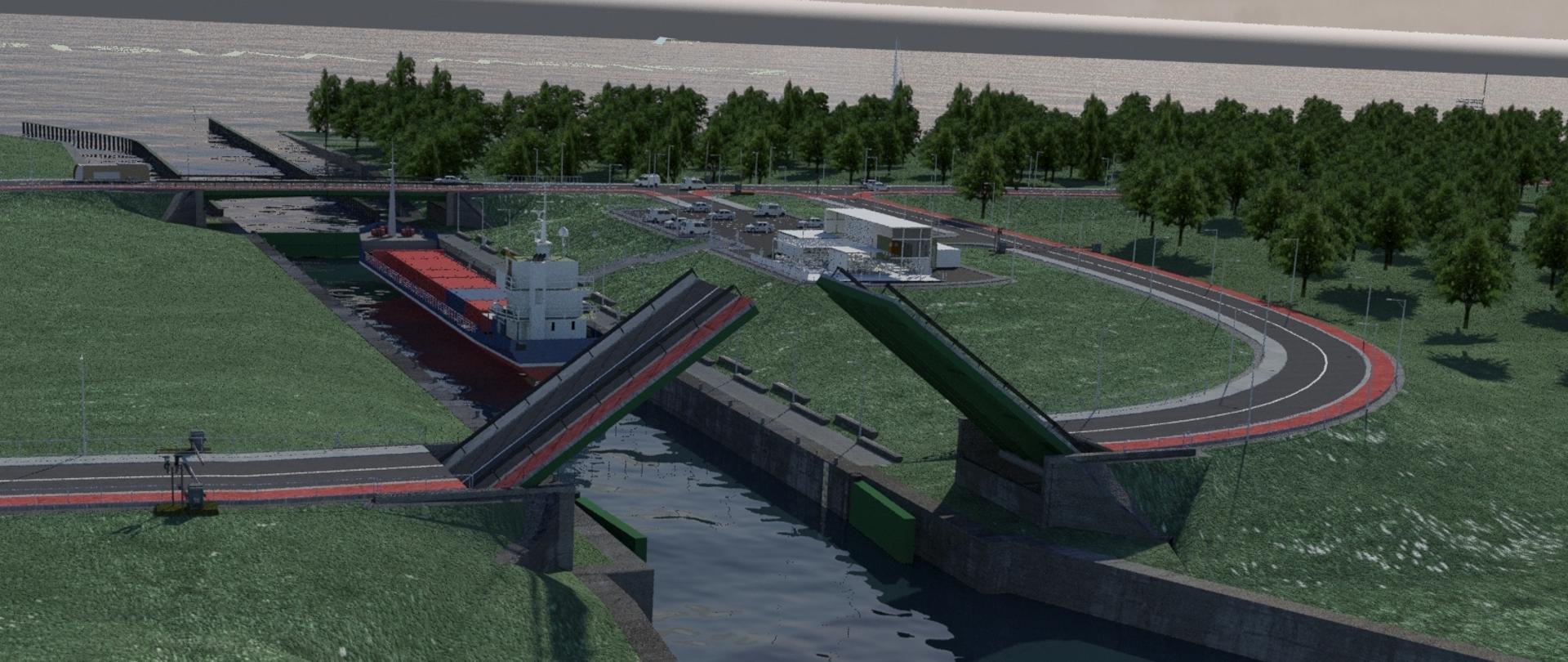 Wizualizacja kanału przez Mierzeję Wiślaną