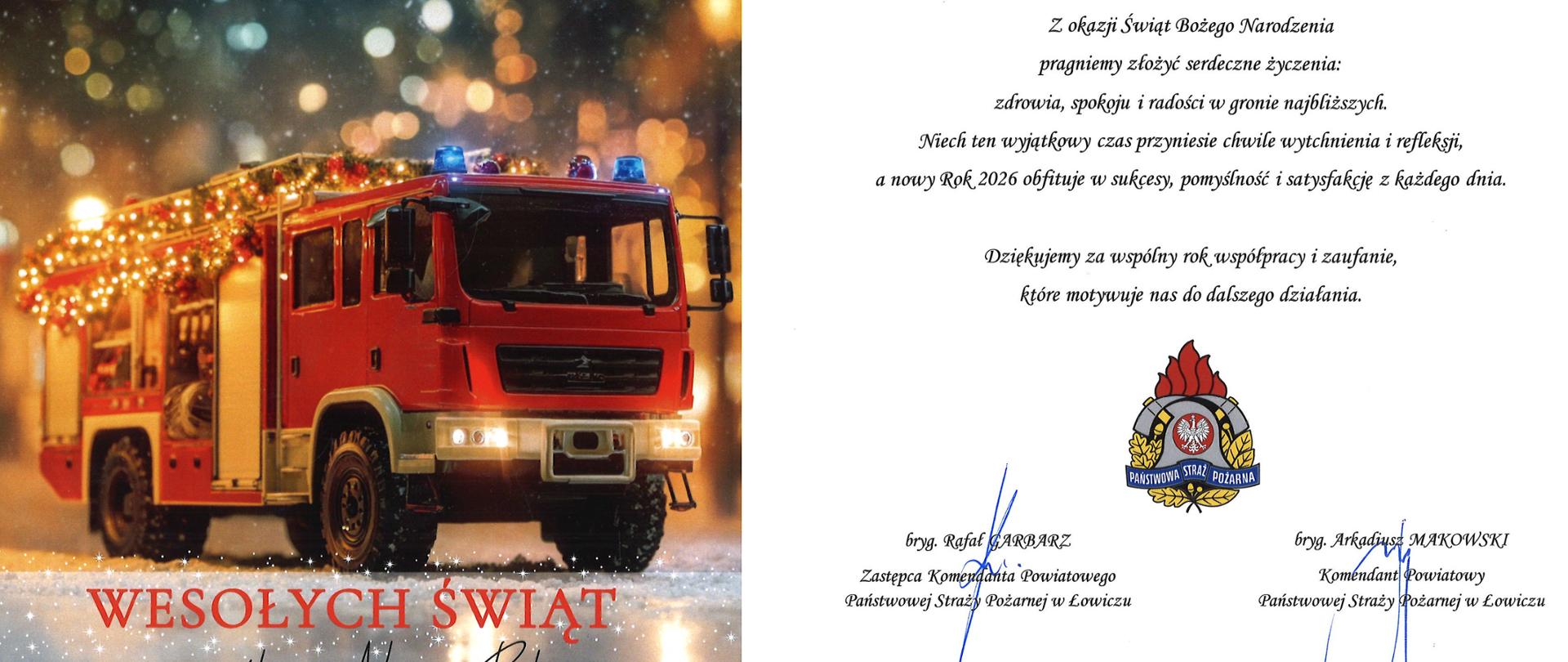 Życzenia Komendanta Powiatowego PSP w Łowiczu