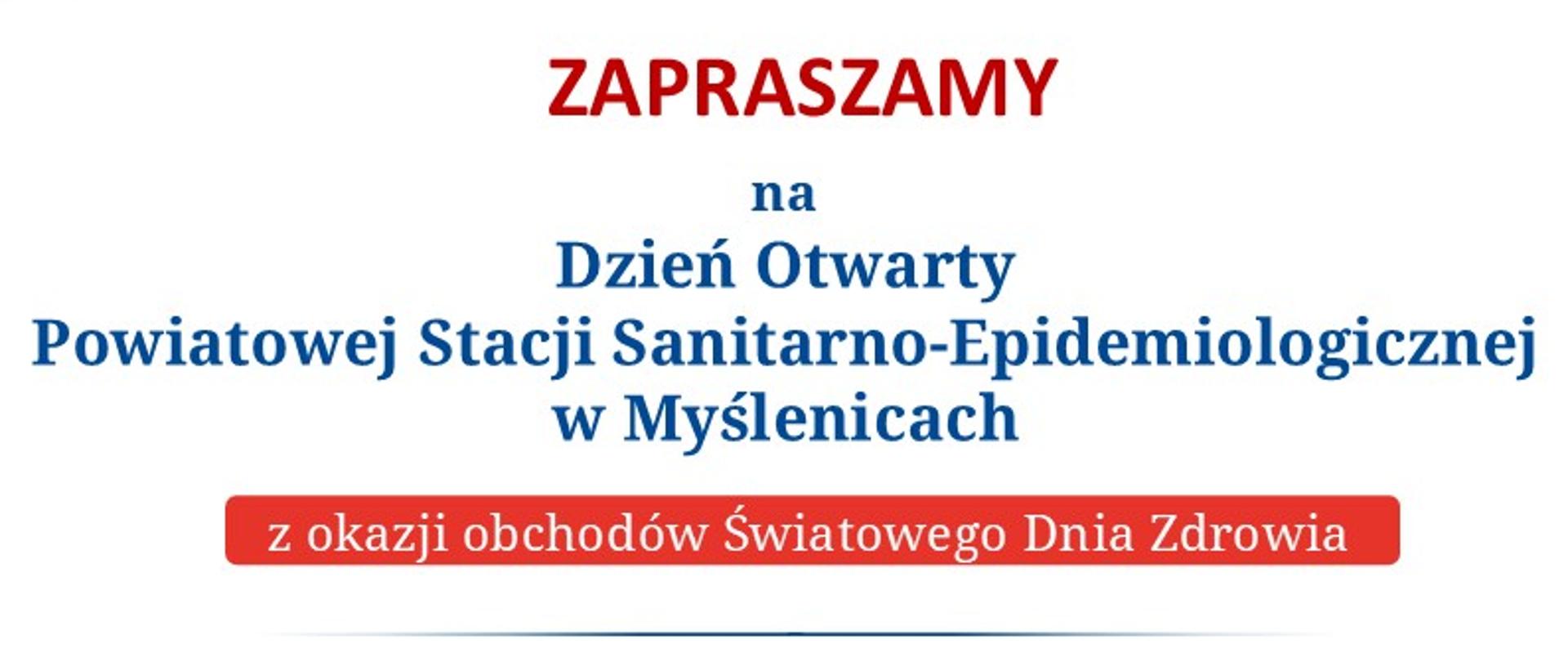 Zaproszenie na Dzień Otwarty PSSE w Myślenicach 2026, czwartek 9 kwietnia 2026.