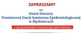 Zaproszenie na Dzień Otwarty PSSE w Myślenicach 2026, czwartek 9 kwietnia 2026.