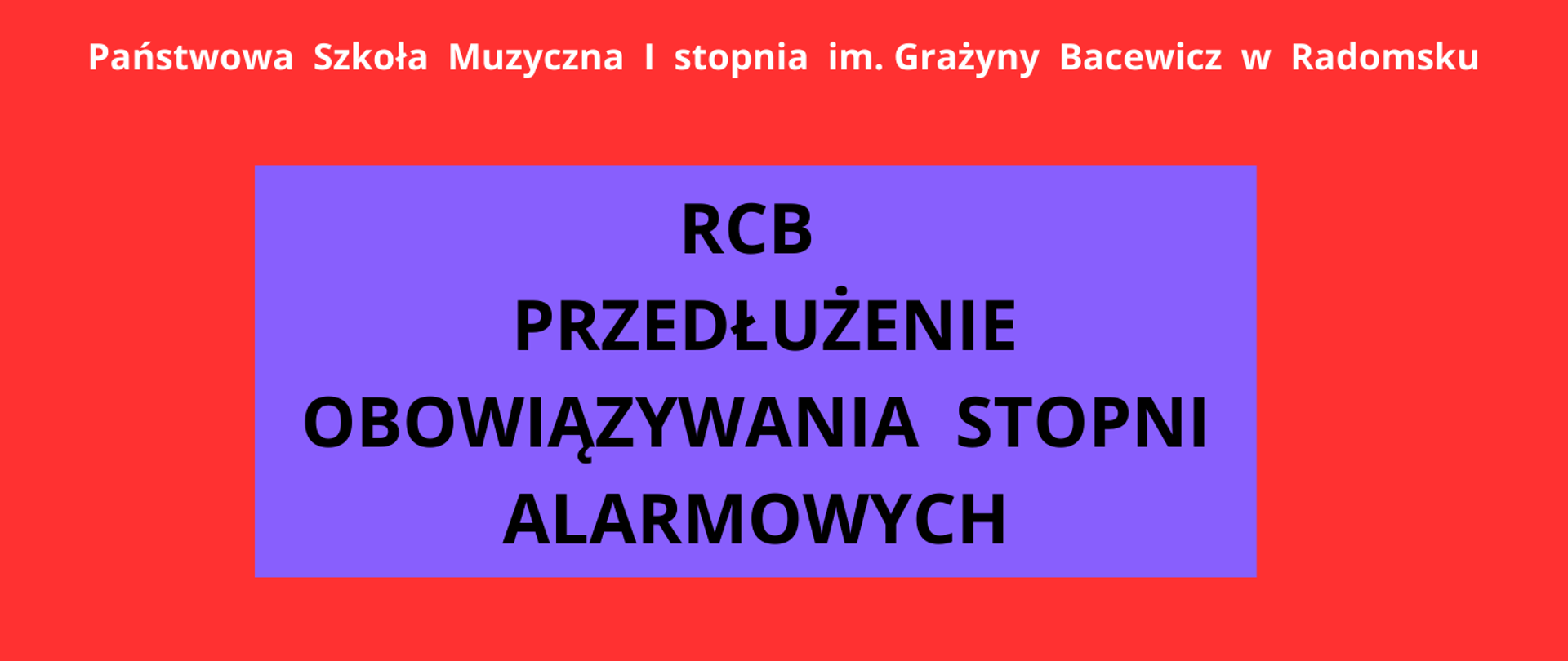 Na czerwonym tle znajdują się napisy informacyjne w kolorze białym, na niebieskim tle znajdują się napisy informacyjne w kolorze czarnym.