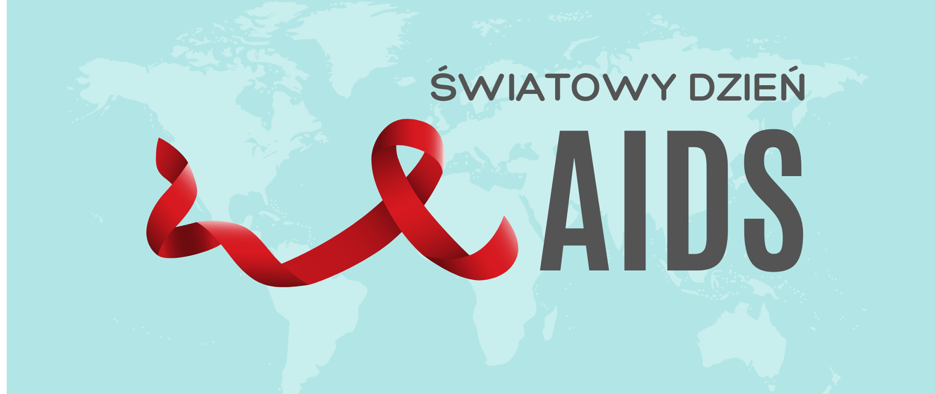 Mapa Świata, czerwona wstążka 